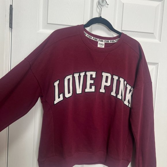 Victoria's Secret PINK Burgundy Cotton Crewneck - Picture 6 of 6